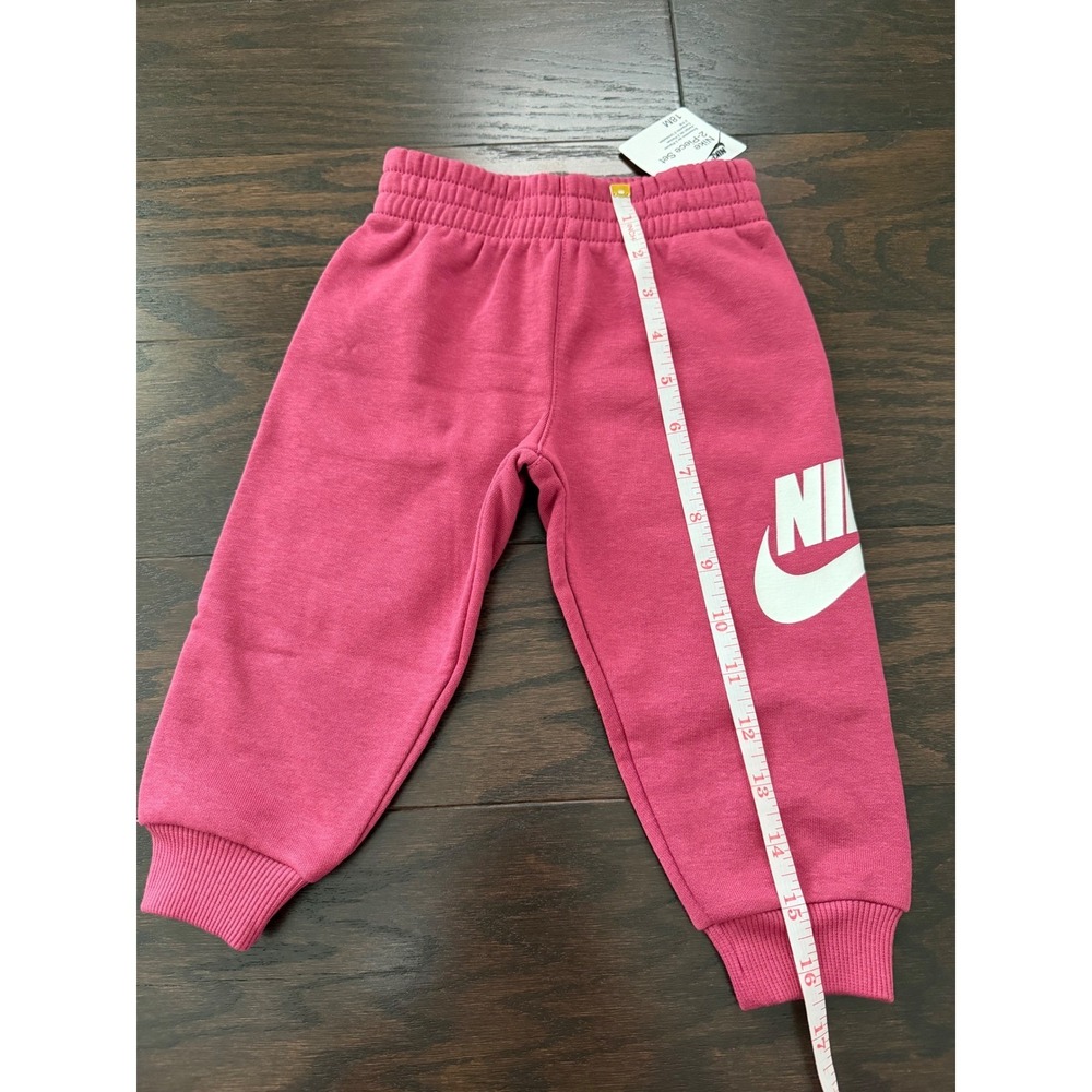 Nike Toddler Girls Pink Fleece Hoodie and Joggers 2-Piece Set 18M L135-ADZ 425 - Picture 8 of 11